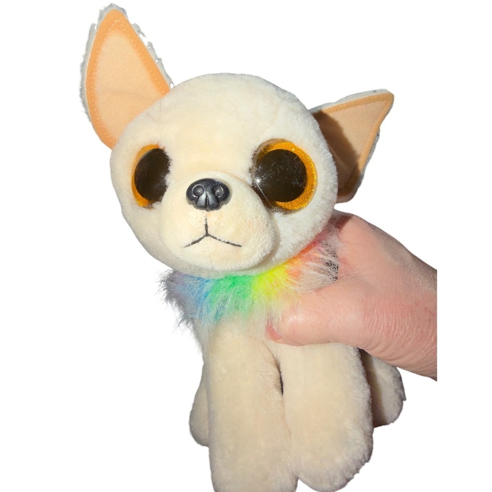 Ty Chihuahua 10"‎ Chewey Rainbow Collar plush toy dog